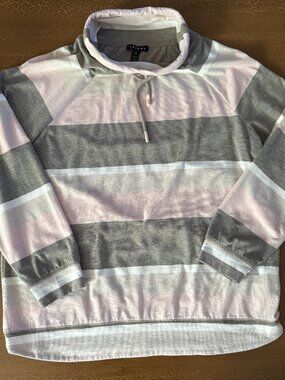 Tribal Long Sleeve Shirt - Draw String Cowl Neck Size Large